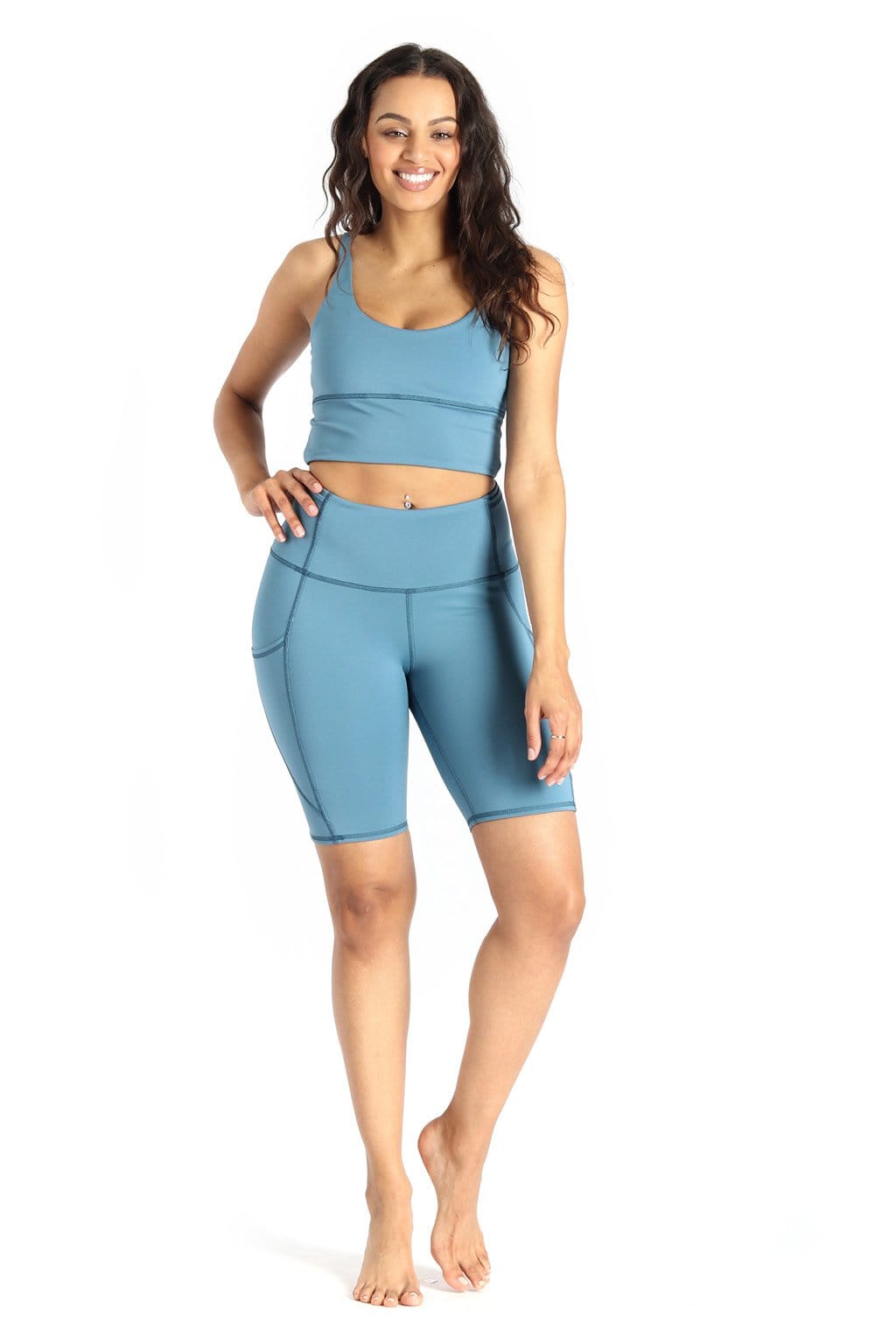 Yoga DemocracyUtility Biker Short in Ocean - M.S Skincare